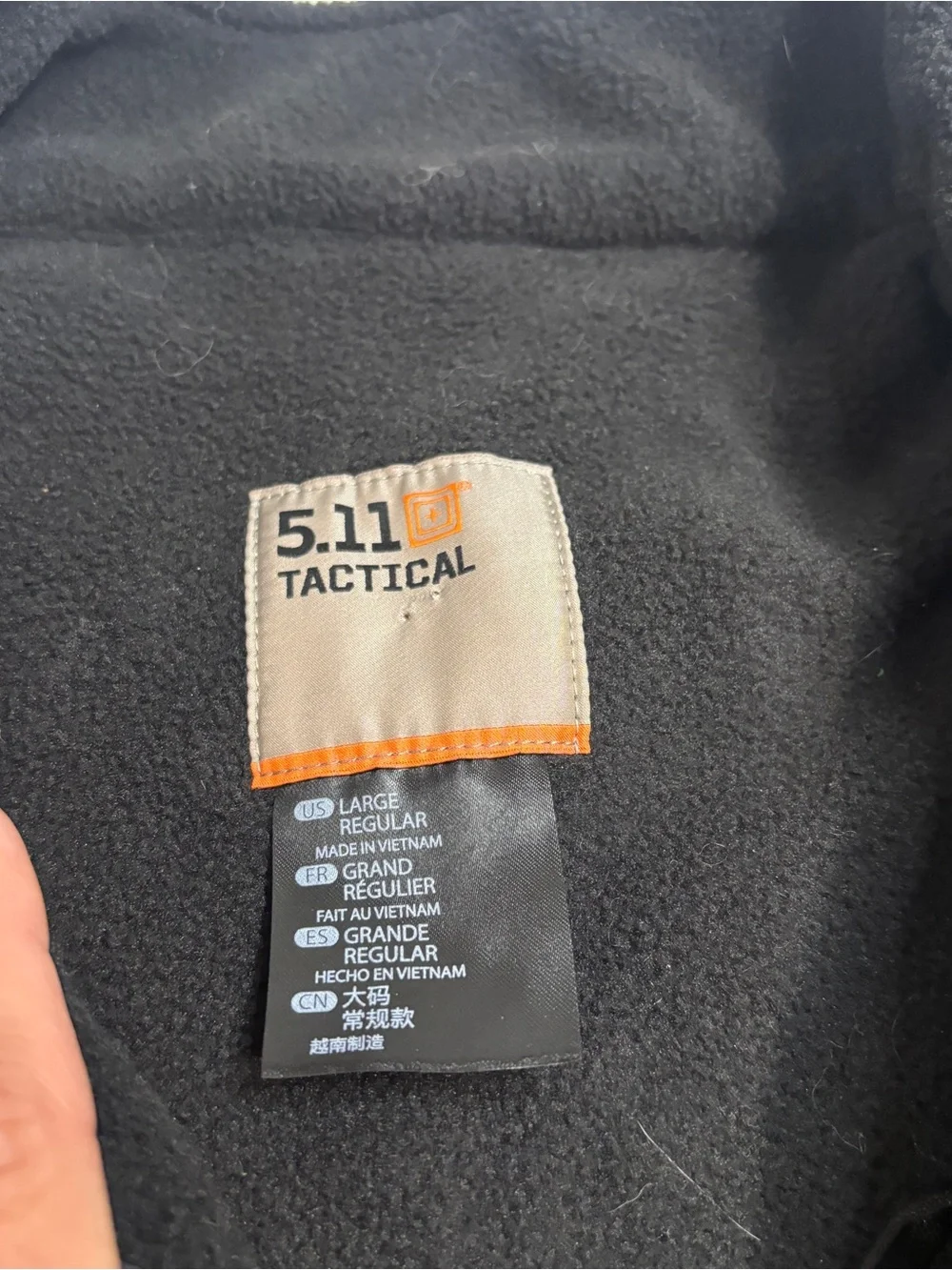 5.11 Tactical Mens Fleece Jacket Regular Black Full Zip Utility Large